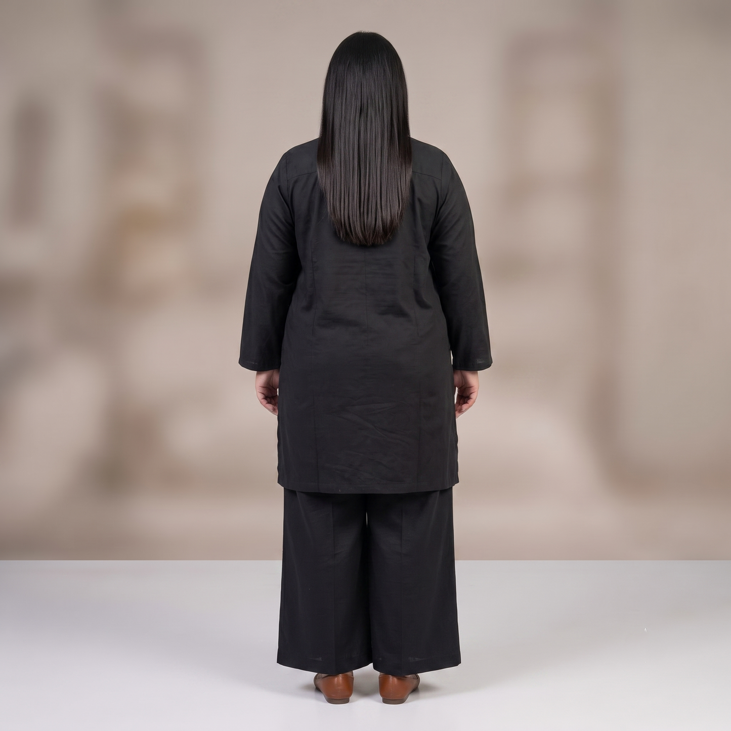 Midnight Black Dobby Jacquard Co-ord Set PSW-11292