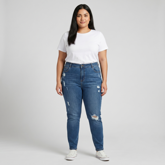 Midnight Distress Slim Fit Denim Jeans PSW-11077