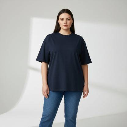 Black t-shirt on a white background