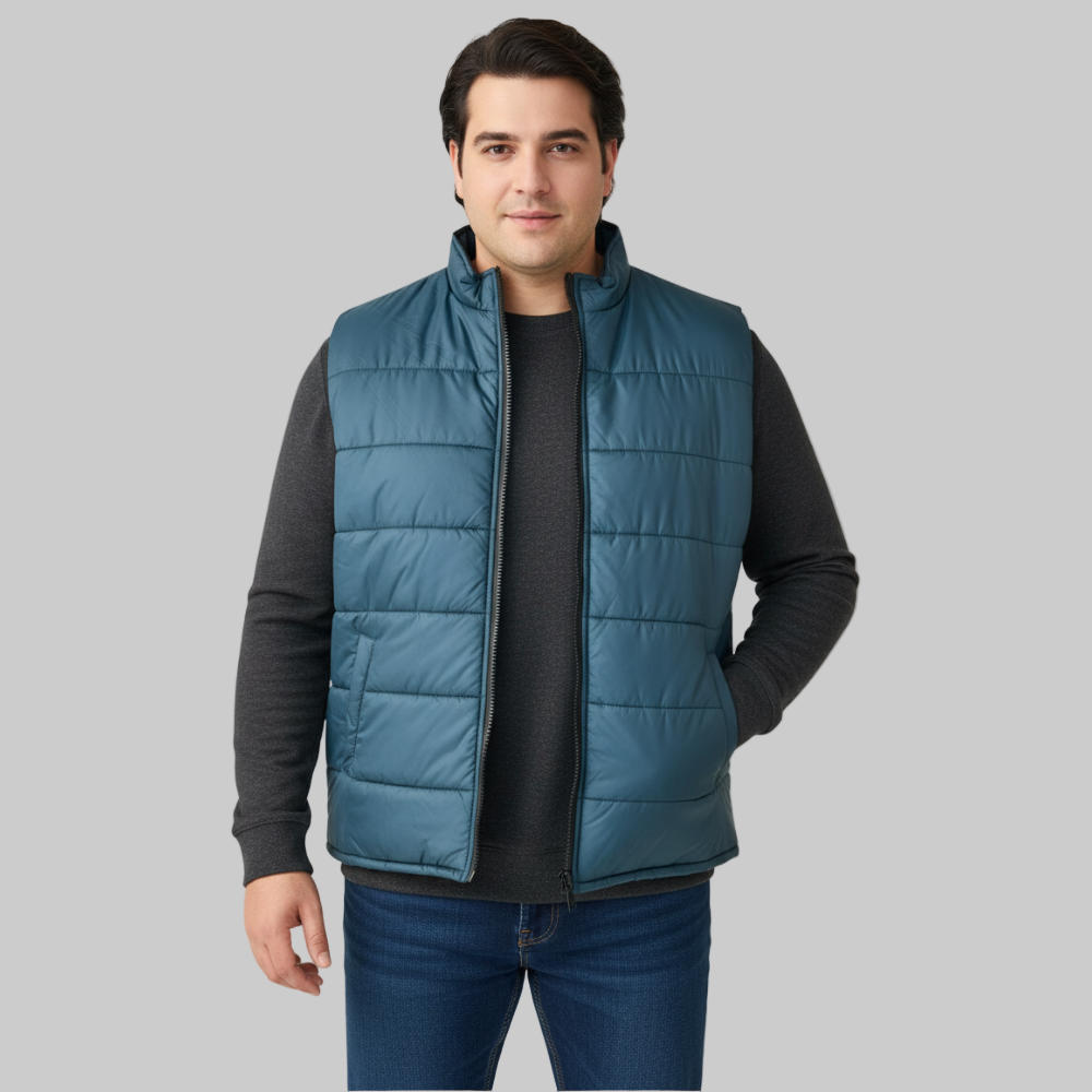 Midnight Trail Plus-Size Sleeveless Puffer Jacket PSM-8641