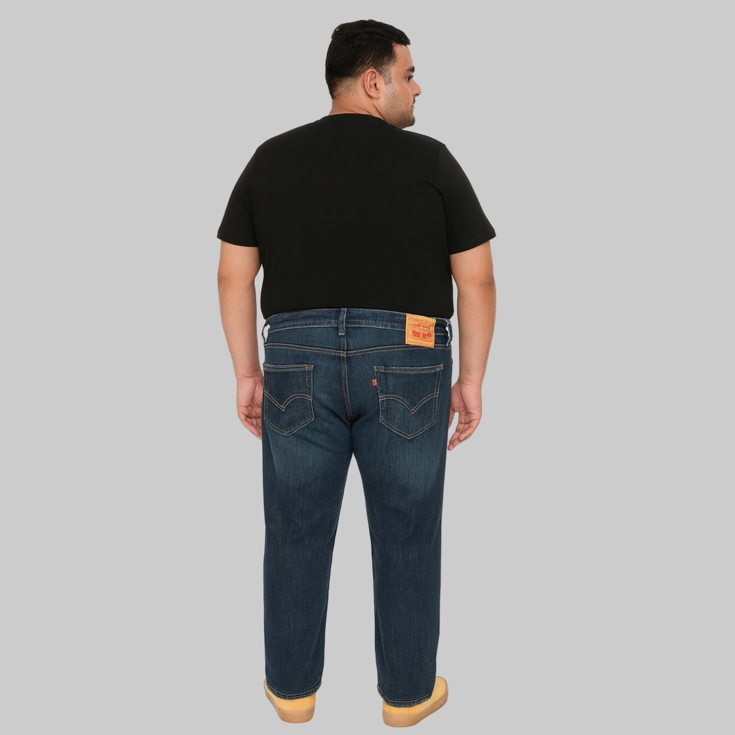 Midnight Wash Classic Straight Jeans in dark indigo, straight-leg cut, five-pocket style, button fly, stretch-cotton blend.