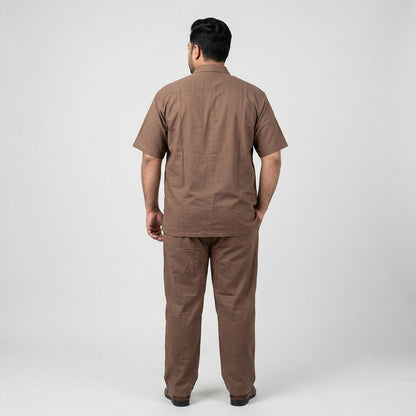 Mocha Brown Irish Linen Co-Ord Set for Men