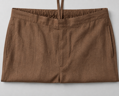 Mocha Brown Irish Linen Co-Ord Set for Men