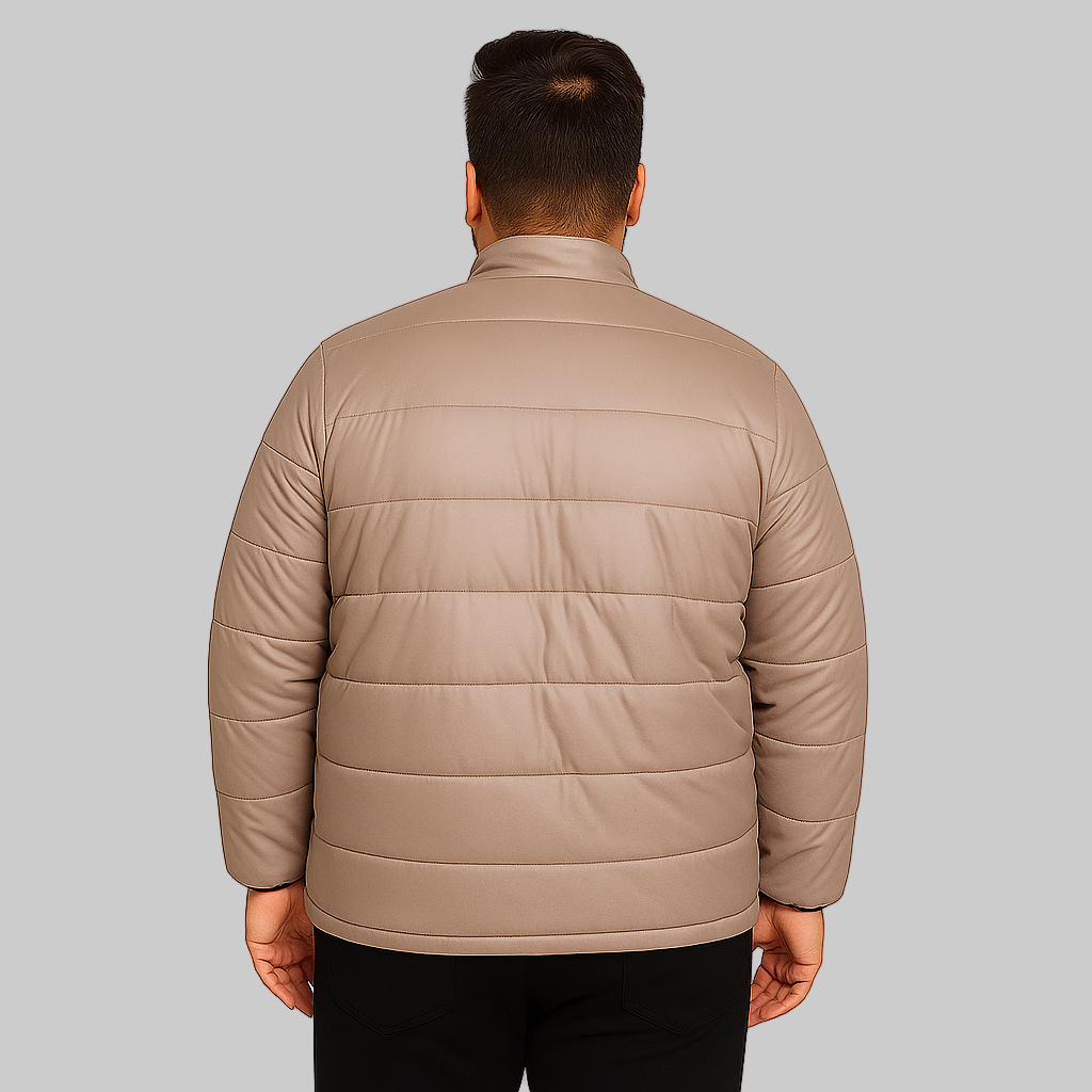 Mocha Mist Plus Size Long Sleeve Puffer Jacket PSM-8738