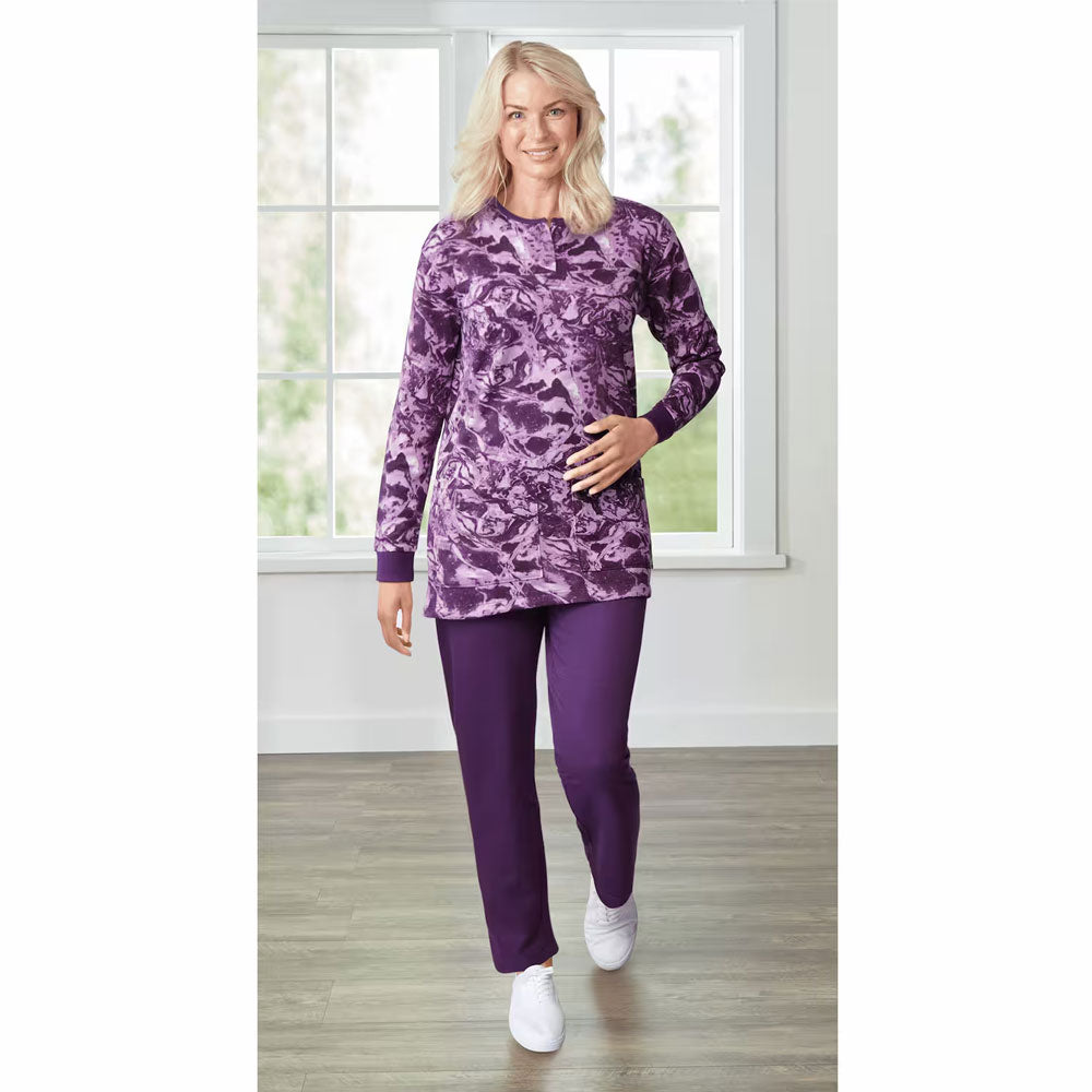 Monotone Fleece Henley Pajama Set PSW-8729