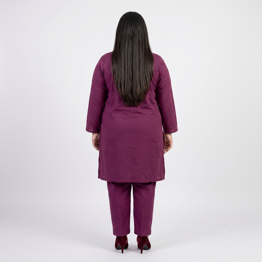 Mulberry Elegance Dobby Jacquard Co-Ord Set PSW-11414
