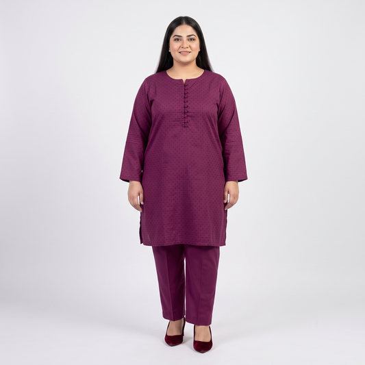 Mulberry Elegance Dobby Jacquard Co-Ord Set PSW-11414