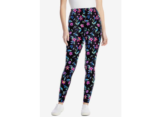 Multi Graphic Florals Stretch Cotton Printed Legging PSW-6811