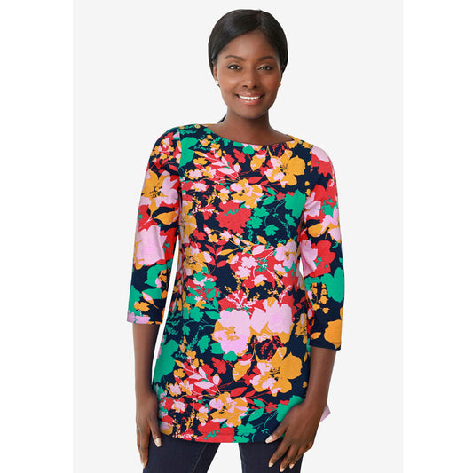 Multi Layered Garden Boatneck Tunic PSW-8139