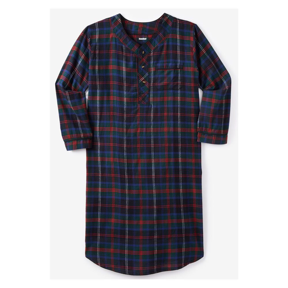 Multi Plaid Plaid Flannel Nightshirt PSM-7737