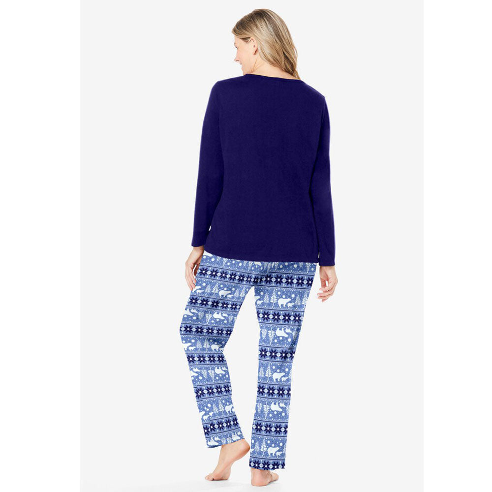 Navy Bear Isle Long Sleeve Knit PJ Set PSW-8956