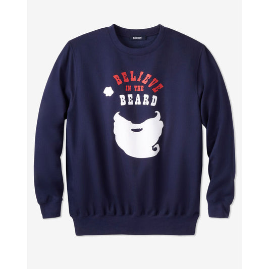 Navy Beard Graphic Fleece Sweatshirt PSM-7816