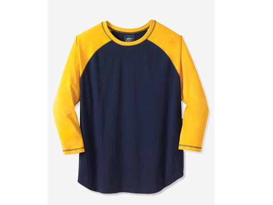 Navy Blue Big & Tall Size Crewneck Raglan T-Shirt PSM-6006