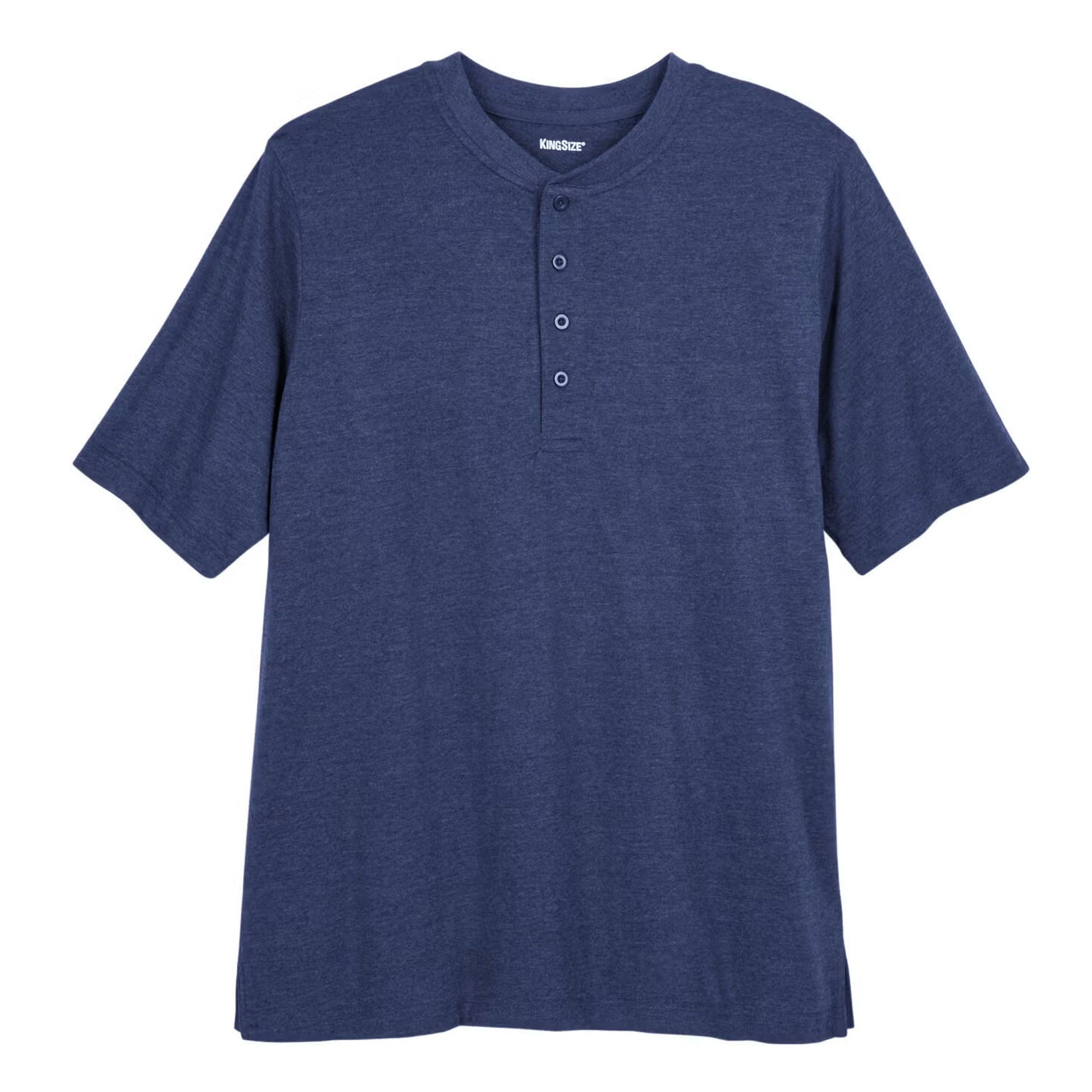 Navy Big & Tall Henley T-Shirt with button placket and relaxed fit