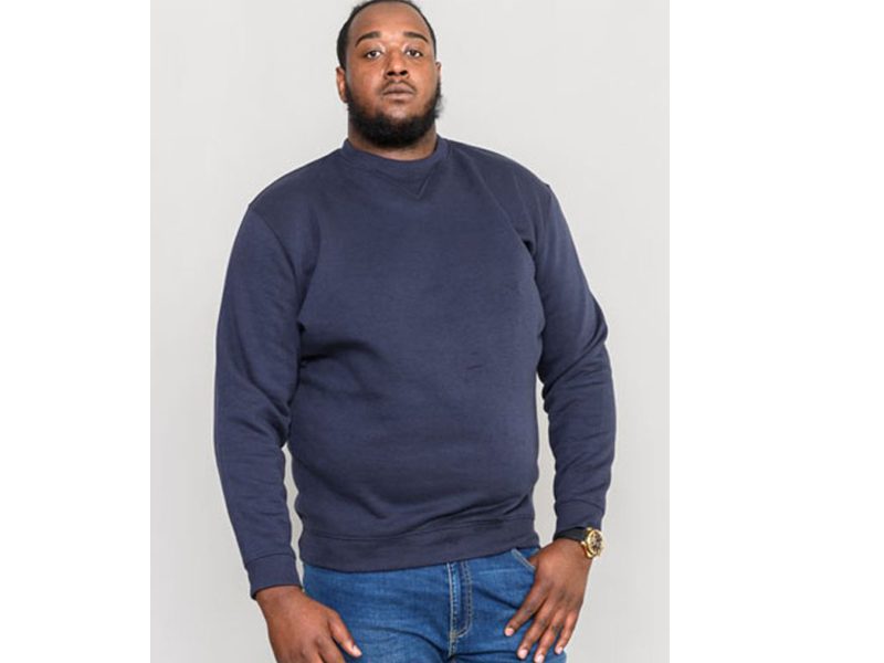 Navy Blue Big Size Crew Neck Sweatshirt PSM-6244