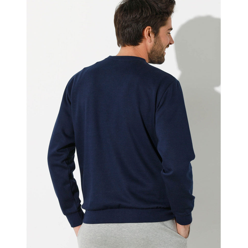 Navy Blue Big Size Crewneck Sweatshirt PSM-8911