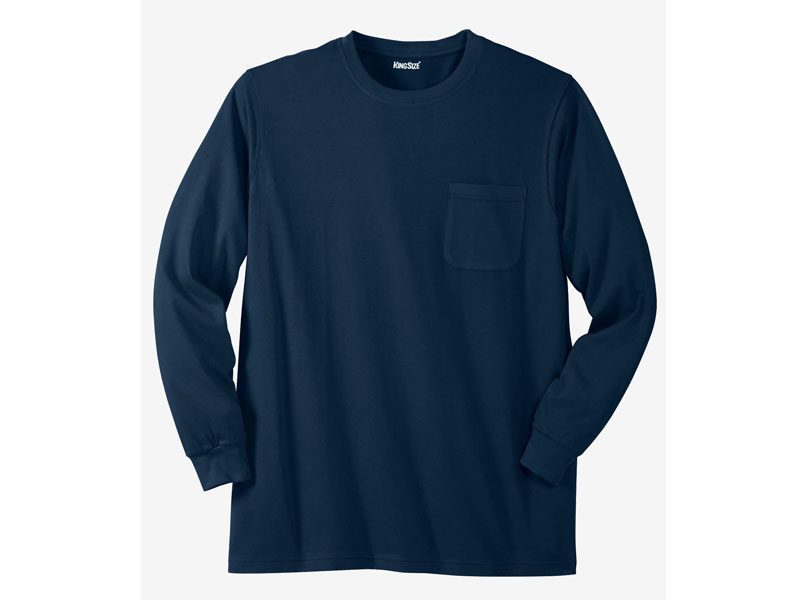 Navy Blue Big & Tall Long Sleeve T-Shirt PSM-3921