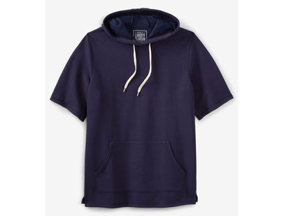 Navy Blue Big & Tall Short Sleeve Hoodie PSM-3885