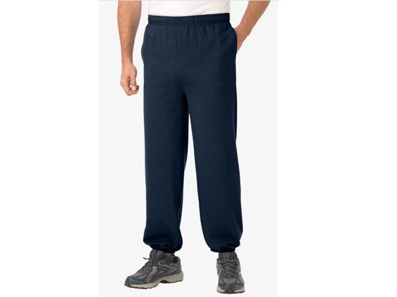 Navy Blue Fleece Big Size Closed Bottom Trouser PSM-8726