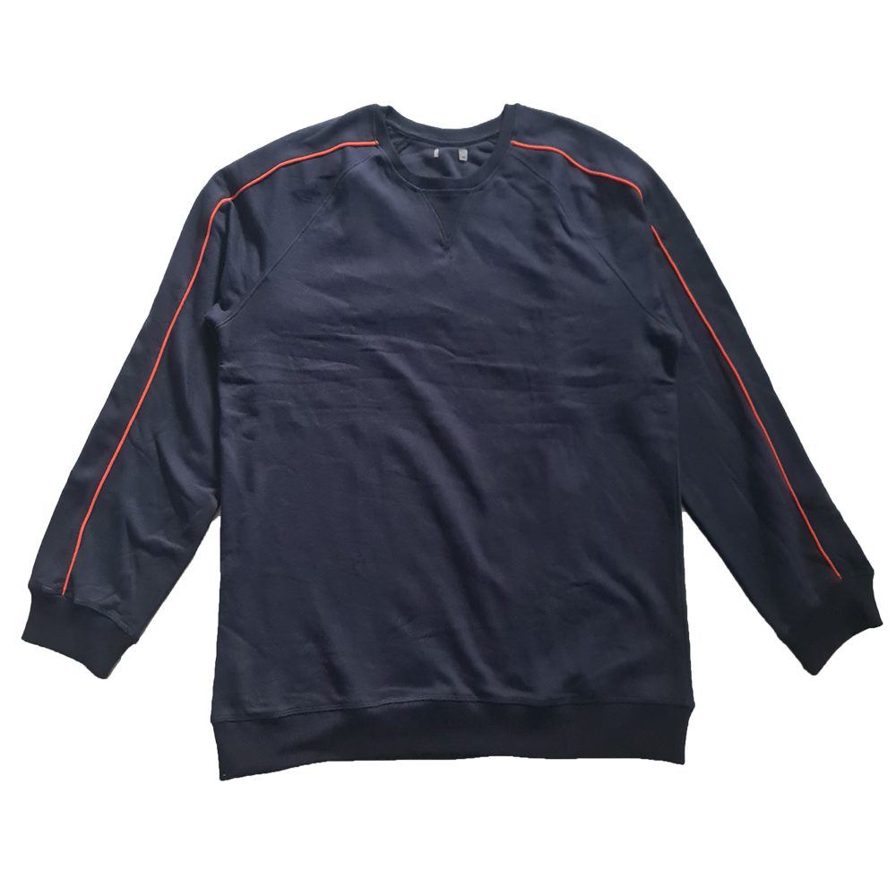 Navy Blue Fleece Plus Size Sweatshirt PSM-7695