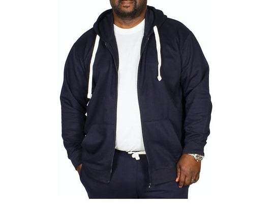 Navy Blue Fleece Big Size Zipper Hoodie PSM-5241