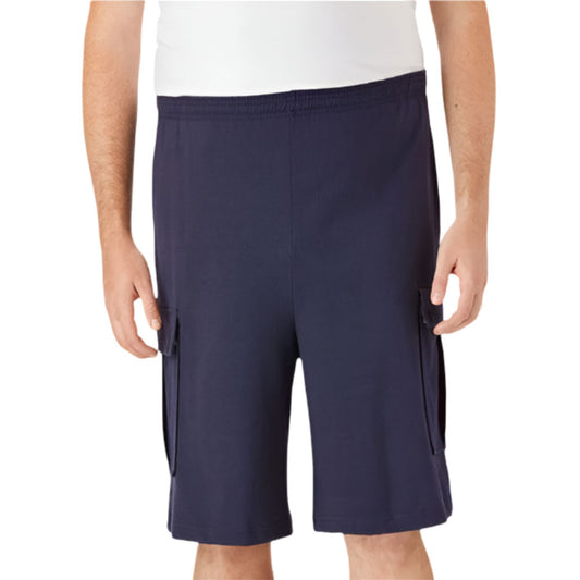 Navy Blue Jersey Big Size Cargo Shorts PSM-3939