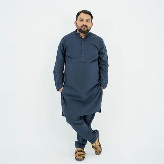 Navy Blue Plus Size Kurta Pajama PSM-9059