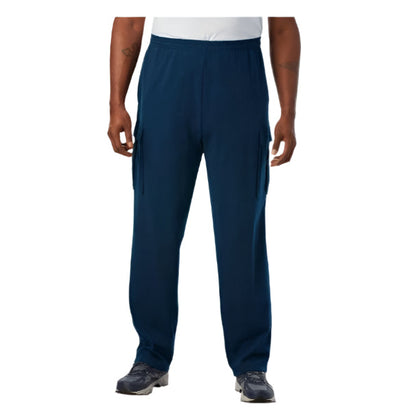 Navy Blue Jersey Big & Tall Cargo Trouser with Elastic Waistband and Cargo Pockets – Relaxed Fit