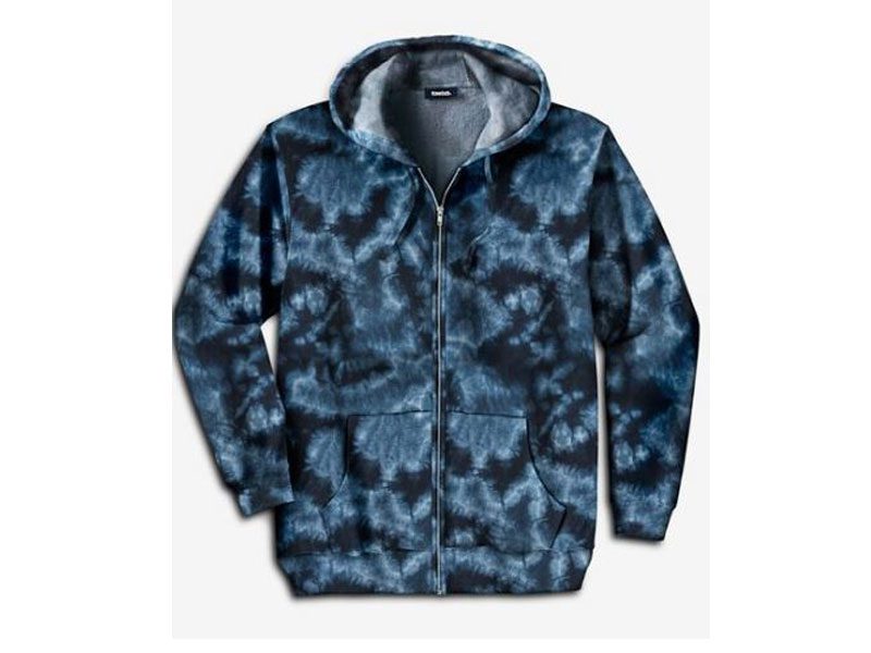 Navy Blue Marble Fleece Big & Tall Size Zipper Hoodie PSM-5573