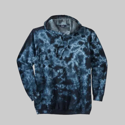 Best selling fleece pullover hoodie for big and tall men with a roomy fit, ribbed cuffs, front pouch pocket, and lightweight breathable fabric