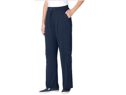 Navy Blue Pull-ON Knit Cargo Pant PSW-4644