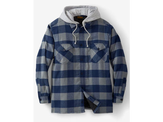 Navy Buffalo Plaid Without Hood Shirt Jacket PSM-6591