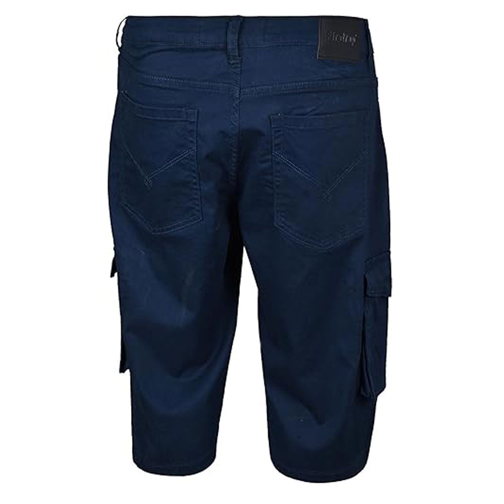 Navy Chino Cotton Zip Fly Cargo Shorts PSM-8878