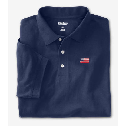  Navy Flag Shrink-Less™ Big & Tall Piqué Polo Shirt –