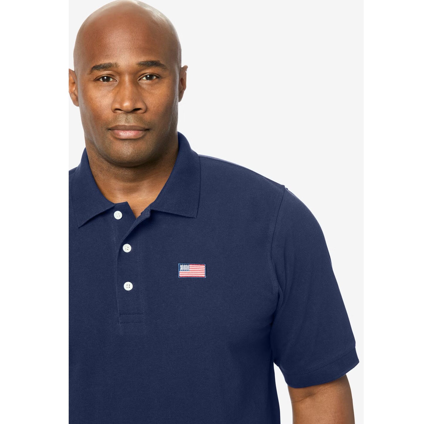  Navy Flag Shrink-Less™ Big & Tall Piqué Polo Shirt –