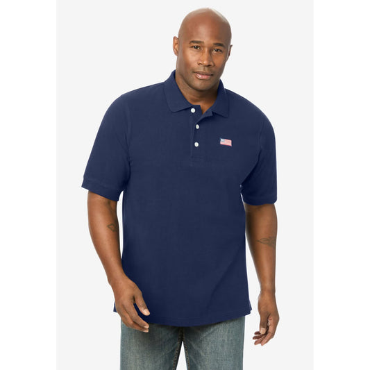  Navy Flag Shrink-Less™ Big & Tall Piqué Polo Shirt –