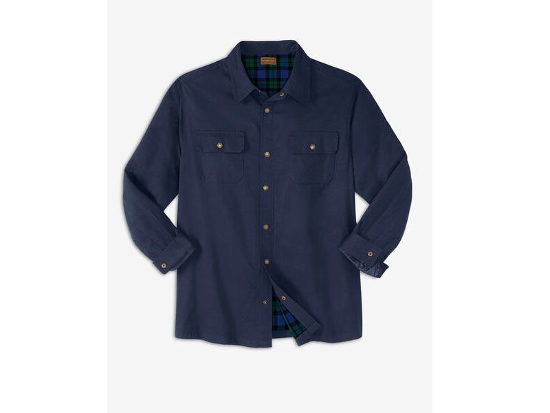 Navy Flannel-Lined Twill Shirt B Grade Jacket PSM-6628B