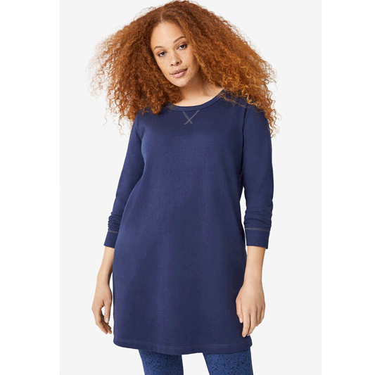 Navy French Terry Tunic Dress PSW-8967