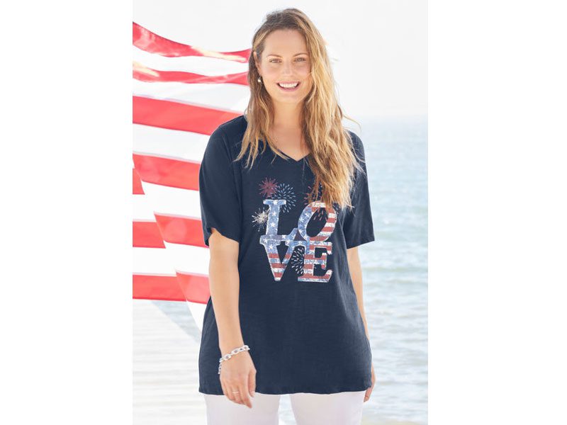 Navy Love Americana Stars & Shine Tee PSW-7087