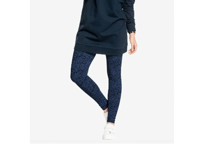 Navy Paisley Cotton Stretch legging PSW-4524