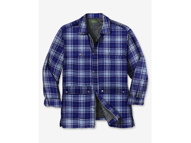 Navy Plaid Renegade Shirt Zipper Jacket PSM-6578B