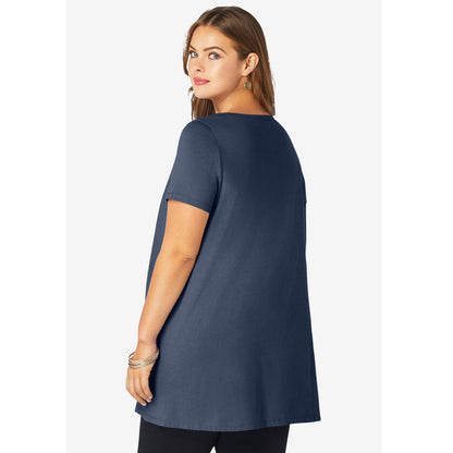 Navy Scoopneck Swing Ultimate Tunic PSW-8774