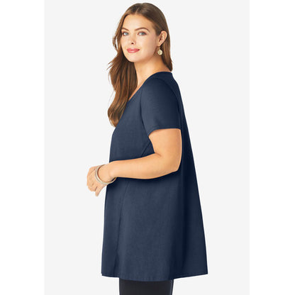 Navy Scoopneck Swing Ultimate Tunic PSW-8774