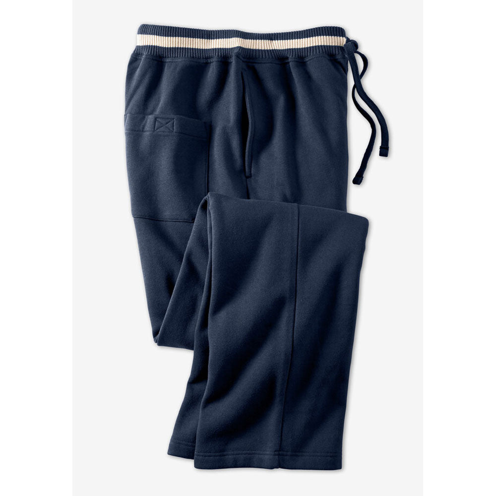 Navy Stripe Fleece Big Size Open Bottom Trouser PSM-8901