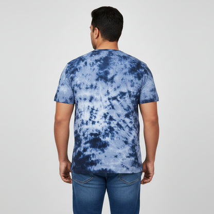 Indigo Storm Tie-Dye Graphic T-Shirt PSM-7096