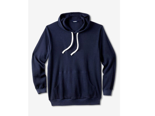 Navy Waffle-Knit Big & Tall Thermal Pullover Hoodie PSM-6111