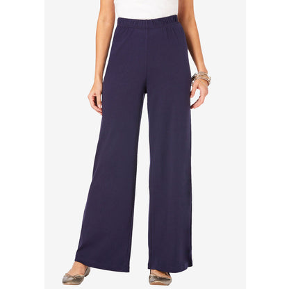 Navy Wide-Leg Soft Knit Pant PSW-8761