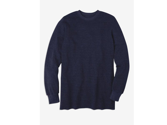 Navy Big & Tall Size Knit Thermal Crewneck T-Shirt PSM-5100