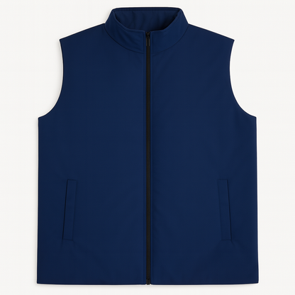 Navy Blue Plus-Size Sleeveless Puffer Jacket PSM-10001
