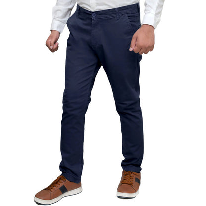 Navy Blue Straight Fit Regular Cotton Pant PSM-9076